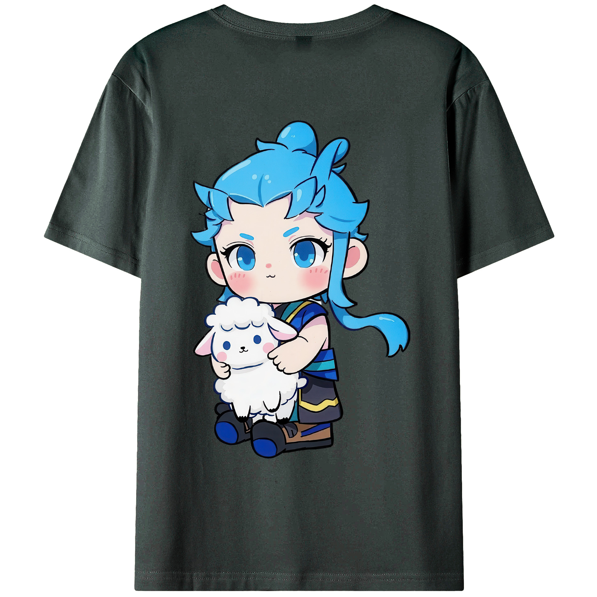 （画像用） Ne Zha 2 ナタ 魔童の大暴れ 綿100％ メンズ半袖Tシャツ（バックプリント） 通気性